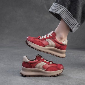 Nouvelles baskets décontractées à semelle épaisse et couleurs assorties, style 2026, pour femmes de petite taille, idéales pour la marche urbaine. - Product Image 2