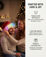 Gorros Navideños con Luces LED, Gorro de Santa Rojo de Felpa, Personalizado para Fiestas