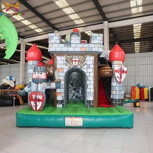 Grand château gonflable commercial à thème château médiéval, en PVC, facile à installer pour les fêtes en plein air, pour enfants - Product Image 1