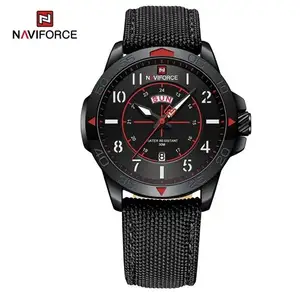 Naviforce 9204 nuevo reloj de nailon para hombre, reloj de pulsera resistente al agua deportivo, cronógrafo de lujo, reloj de cuarzo Original para hombre, regalo