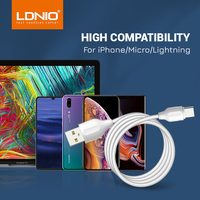 LDNIO LS371 Meilleures Ventes en Stock Câble de Charge et Synchronisation Rapide Téléphone USB vers Micro Type C 1m