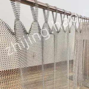 round ring Silver chainmail wire mesh stainless steel materials
