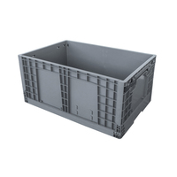 Boîtes de rangement en plastique pliables, techniques d'injection carrées solides recyclables, caisses en plastique pliables