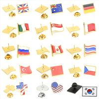 Broche drapeau National inspiré pour les états-unis russie Canada émail métal épinglettes personnalisé plaqué or alliage de fer pour la publicité