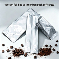 Sachet intérieur en aluminium à soufflet latéral haute barrière de qualité alimentaire, thermoscellable, vierge, petit format, pour thé, grains de café, biscuits