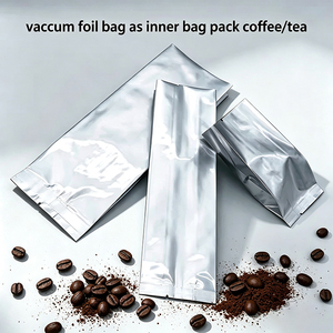 Sachet intérieur en aluminium à soufflet latéral haute barrière de qualité alimentaire, thermoscellable, vierge, petit format, pour thé, grains de café, biscuits - Product Image 2