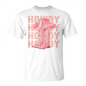 Camiseta Rosa de Vaquera Estilo Country con Diseño de Sombrero de Rodeo para Chicas del Sur del Oeste - Product Image 2