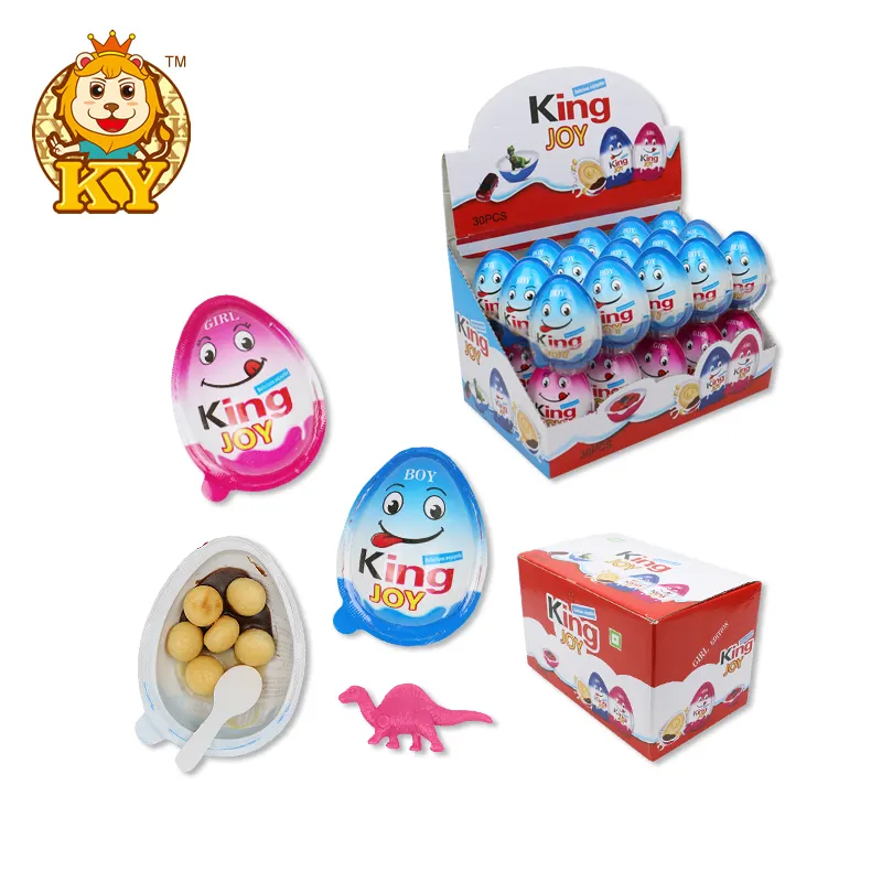 Nuovo prodotto di fabbrica biscotti al cioccolato con caramelle di uova di cioccolato a sorpresa giocattolo di plastica per bambini