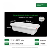 Boîte à emporter jetable en plastique PP de qualité alimentaire, boîte à lunch avec couvercle à clipser, 892 ml, 792 ml