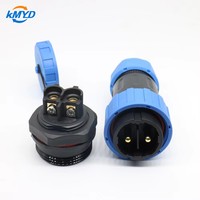 Conector Circular de Alimentación KMYD LD24 IP68 Impermeable, 2-9 Pines, Contacto de Latón, Montaje en Panel con Tuerca Trasera, Macho/Hembra, 380V 5A-45A