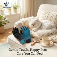 Guantes de Aseo para Mascotas, Perros y Gatos, para Eliminar Pelo Suelto, Bañar, Cepillar, Antiarañazos, con Nódulos de Silicona Suave, Masajeadores, para Uso en Seco y Húmedo, Talla Única
