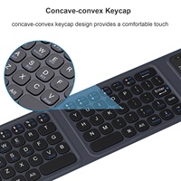 Keyboard Bluetooth lipat, dengan Touchpad dapat diisi ulang ukuran penuh Ultra ramping saku Keyboard lipat untuk Android Windows IOS