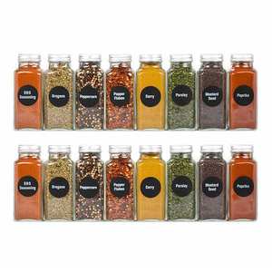 Récipients à épices carrés vides pots à épices en verre de 4oz, bouteilles avec couvercles Shaker et métal hermétique - Product Image 5