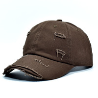 Casquette de baseball en coton délavé vintage avec broderie personnalisée, effet usé et déchiré, style Dad Hat, Gorra Desgastada Con Logo Personalizado