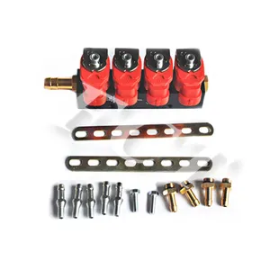 FC 4cyl Injector Rail LPG/CNG/NGV Gas Fuel Injector Rail for Sequential Injection Kit 2ohm for car