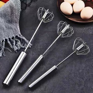 Semi Automatic Egg Beater Stainless Steel Manual Handheld Whisk For Mixing Eggs And Cream Kitchen Tool - Product Image 4