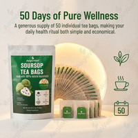 Aeglewell OEM/ODM Sachets de thé aux feuilles de corossol 100% pures et naturelles, Tisane pour le soutien immunitaire et la relaxation