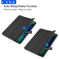 CYKE — étui à rabat en cuir PU, tripliable, couverture de protection pour tablette Apple iPad 11, 2020, 2018 pouces