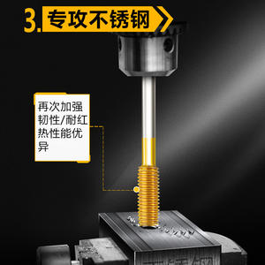 Machuelos de Extrusión Métricos de Alto Contenido de Cobalto, Machuelos de Acero Inoxidable para Máquinas con Cobalto, Machuelos Sin Viruta - Product Image 4