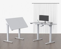 Usine vendant directement bureau réglable en hauteur de cadre blanc électrique ergonomique sain avec surface de travail de bureau d'ordinateur d'écriture