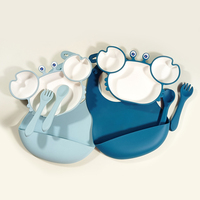 Offre Spéciale : Ensemble Repas Bébé pour l'Initiation à la Nourriture, Matériaux Résistants à la Chaleur, Kit Repas pour Tout-Petits, Bavoir Taille Ajustable, Fourchette-cuillère Flexible