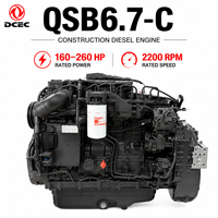Motor Diésel SCDC DCEC Cummins QSB6.7-C 160-260HP 6.7L Turbo Refrigerado por Agua, Sistema Common Rail Completo, Nivel 3, para Excavadora y Cargadora