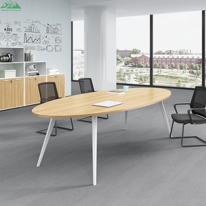 Larga vida útil Mesa de conferencia ovalada estándar útil Mesa de reunión de altura Moderna - Product Image 6