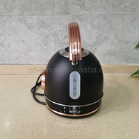 Set Ketel dan Pemanggang Roti AIHOME Household 900W, Ketel Listrik Cepat Panas, Pemanggang Roti 2 Iris, Warna Hitam Matte Rose Gold