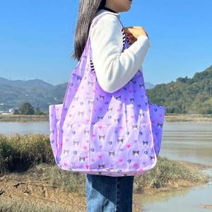 Sac fourre-tout extensible robuste, grand format, réutilisable, en polyester 210D, avec poche, pour les courses - Product Image 4