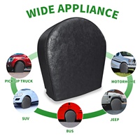 Housse de roue en vinyle noir imperméable personnalisée pour camion, camping-car, remorque, caravane