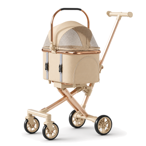 Carrito Plegable de Aluminio para Mascotas, Perros Pequeños y Gatos, con Malla Transpirable, 4 Ruedas, Carrito de Viaje - Product Image 2