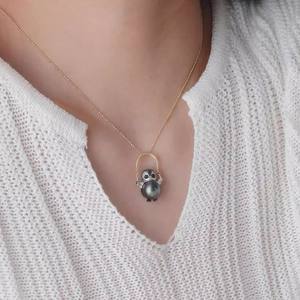 Colgante de Plata DIY 31333 con Cuentas Redondas de 10-11 mm, Soporte Vacío para Collar de Pingüino, Plata S925, Accesorios 31333, Perla - Product Image 4