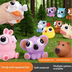 Jouet amusant anti-stress en plastique à presser et à regarder, poupée de dessin animé d'animal éblouissant, vente chaude - Product Image 2