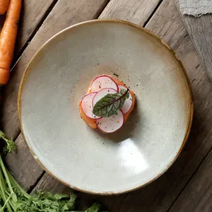 Petites assiettes à Sushi rondes en porcelaine céramique, vaisselle rustique Style japonais créatif assiette à dîner pour <span class=keywords><strong>Restaurant</strong></span> et hôtel - Product Image 1
