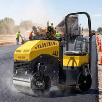Compacteur routier vibrant à double tambour, autoporté, disponible en 1,5 tonne, 2 tonnes, 3,5 tonnes, pour la construction de parkings et de routes résidentielles