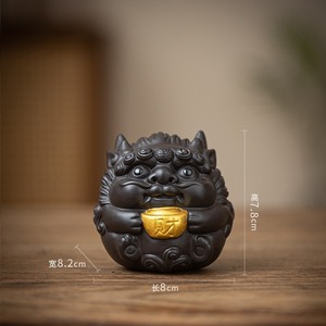 Ornamento <span class=keywords><strong>Drago</strong></span> Divino in Argilla Nera Viola, Portafortuna per la Casa - Product Image 6