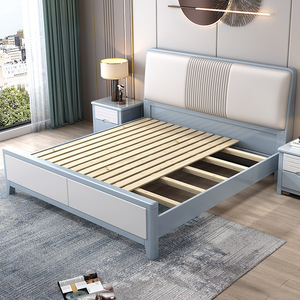 Sang Trọng Hiện Đại Da Đôi Vua Nữ Hoàng Kích Thước Bọc Mềm Thấp Giường Cơ Sở Nền Tảng Giường Khung Trong Phòng - Product Image 4