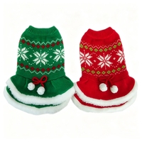 Mignon sweat à capuche pour chien motif fraise, pull rouge en tricot, jupe double couche à motif cœur, vêtements pour animaux de compagnie