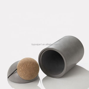 ถังขยะขนาดเล็กฝาไม้วัสดุคอนกรีตรูปทรงกระบอกสำหรับสำนักงานศึกษาโรงแรมล็อบบี้ - Product Image 3