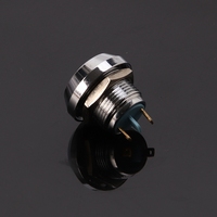 Interrupteur à bouton-poussoir momentané en aluminium noir étanche 12mm borne à broche ou à vis interrupteur à bouton-poussoir à tête rouge