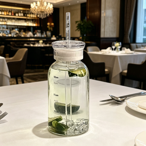 350ml/450ml/750ml Leak Proof <b>Reusable</b> Portable Glass Water Bottle with <b>Straw</b> and Lid - Product Image 6