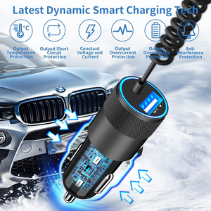 <span class=keywords><strong>Chargeur</strong></span> de voiture USB <span class=keywords><strong>30W</strong></span> avec USB-C 18W et USB-A 12W compatible avec <span class=keywords><strong>iPhone</strong></span> 16/15/14/13/12/<span class=keywords><strong>11</strong></span>/X et Samsung pour téléphones mobiles - Product Image 2