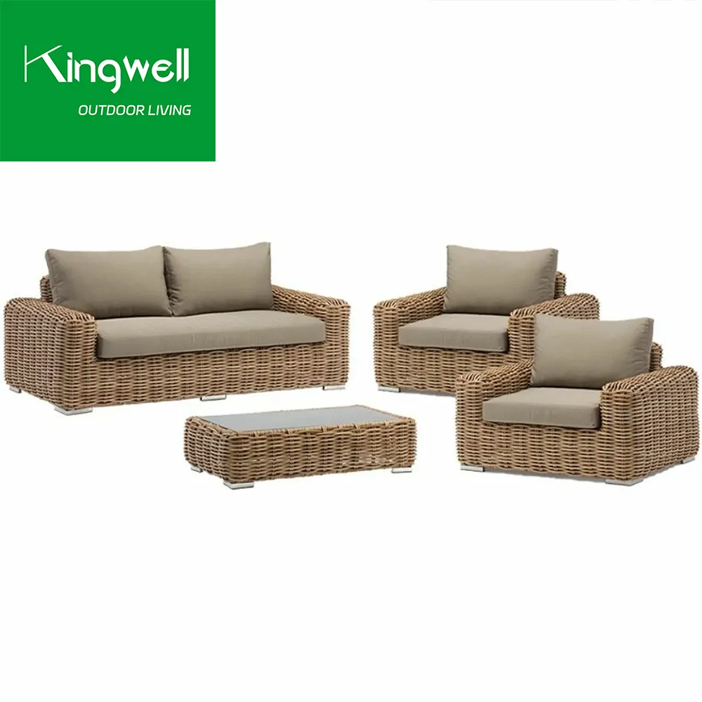 New design aluminum outdoor hotel patio furniture rattan weaving garden sofa set with best price