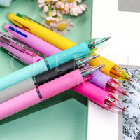 Nouveau modèle créatif de stylo effaçable multicolore pour étudiants, stylo gel effaçable multifonctionnel 4 couleurs pour le dessin des enfants
