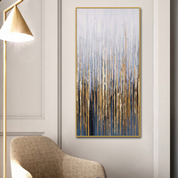 Grande toile d'art abstraite texturée peinte à la main, lignes verticales, peintures à l'huile, décoration murale moderne pour la maison
