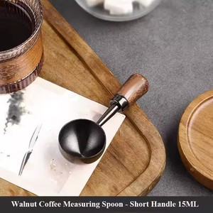 Walnut Handle Coffee Spoon Long Handle Coffee Bean Spoon Short Handle Stainless Steel Coffee Powder <b>Measuring</b> Spoon Kitchen <b>Tool</b> - Product Image 5