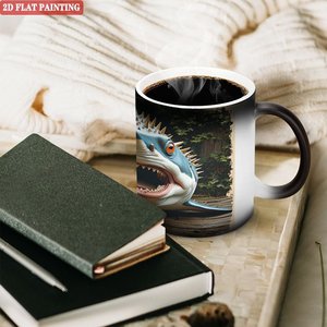 Taza de Cerámica Negra Esmerilada de 11 oz, con Cambio de Color por Activación Térmica, para Regalos Originales - Product Image 3