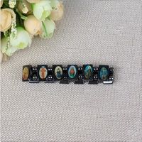 Bracelet Chapelet Religieux Dévotionnel avec Pendentif Goutte d'Hématite Noire Carrée, Icône Orthodoxe et Portrait de Saint Catholique – Idéal comme Cadeau