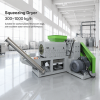 Unité de déshydratation pour ligne de recyclage de film plastique LDPE/PE, presse robuste pour le séchage des déchets humides