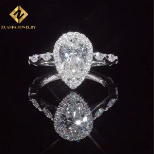 Anillo de Compromiso de Lujo con Diseño Personalizado, Joyería de Diamante Moissanita, Oro Sólido de 10K, Anillo de Bodas de Moissanita con Diamantes - Product Image 4